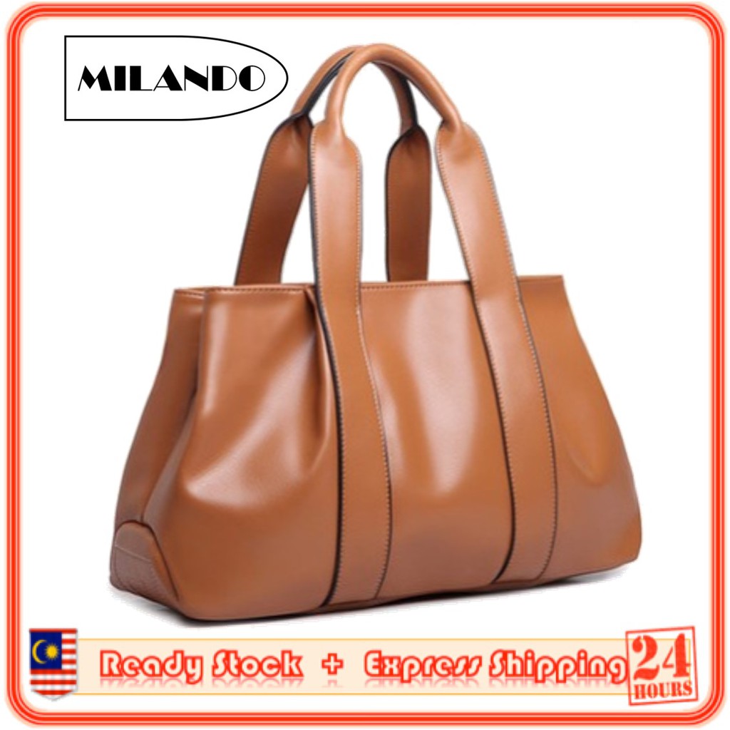 MILANDO Ladies Women PU Leather Handbag Tote Sling Bag Handbeg Beg Wanita (T.5)