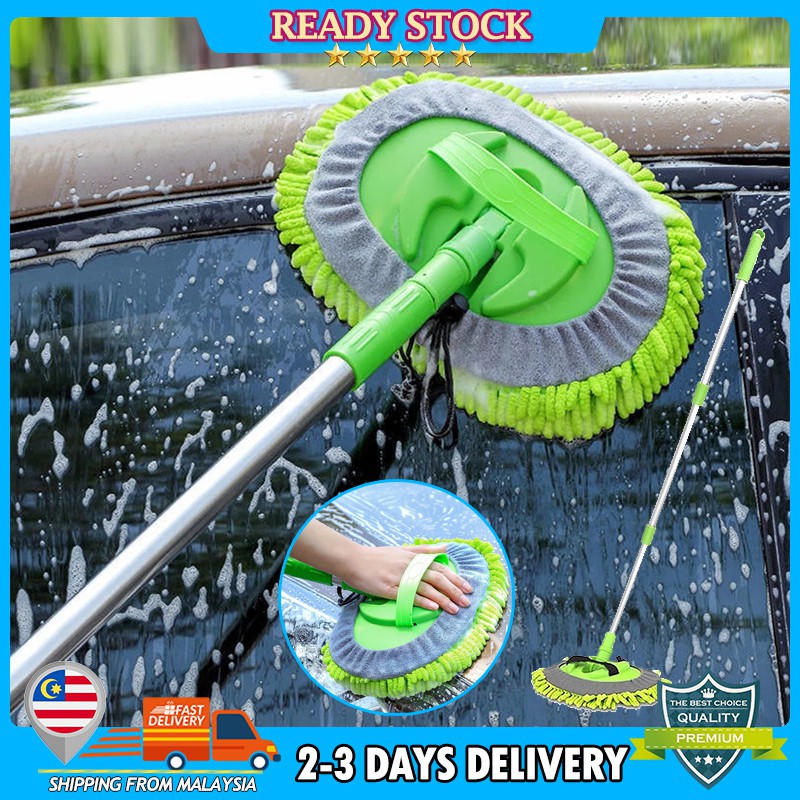 Microfiber Car Wash Brush Mop Kit Mitt Sponge with Long Handle Car Cleaning Brush Supplies Kit Duster Washing Car Tools