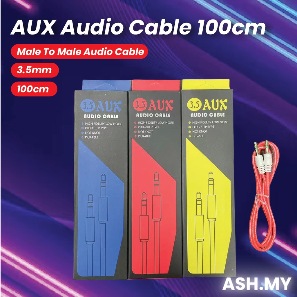 3.5Mm to 3.5mm Male to Male Audio Cable AUX Audio Cable / Color Audio Cable Shopee Malaysia