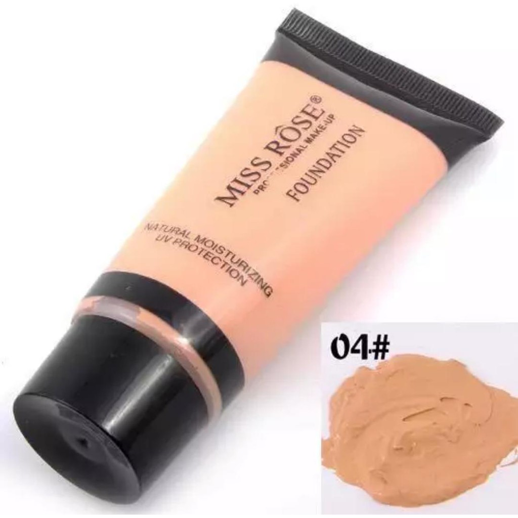 MISS ROSE FOUNDATION Long Wear Natural Moisturizing UV Protection Foundation SPF30/PA++ 60ML NO4  DARK TONE