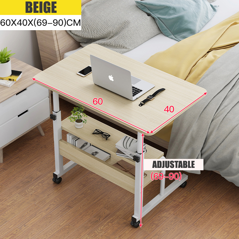 🌹[Local Seller]  60 X 40CM MULTIFUNCTIONAL LIFTING LAPTOP TABLE BEDSIDE TABLE COMPUTER DESK HEIG