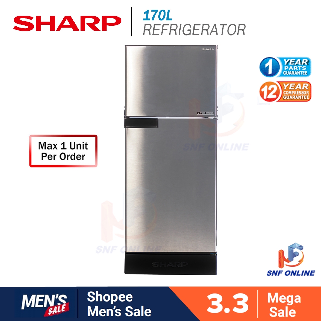 Sharp 170L Fridge Refrigerator J-TECH INVERTER SJ189MS | Shopee Malaysia
