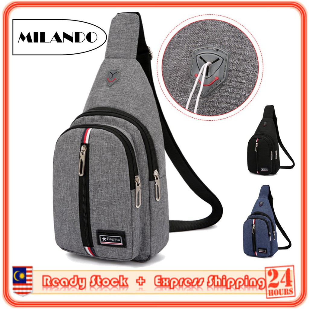 MILANDO Men Man Crossbody Nylon Bag Chest Sling Pouch Clutch Bag (Type 12)