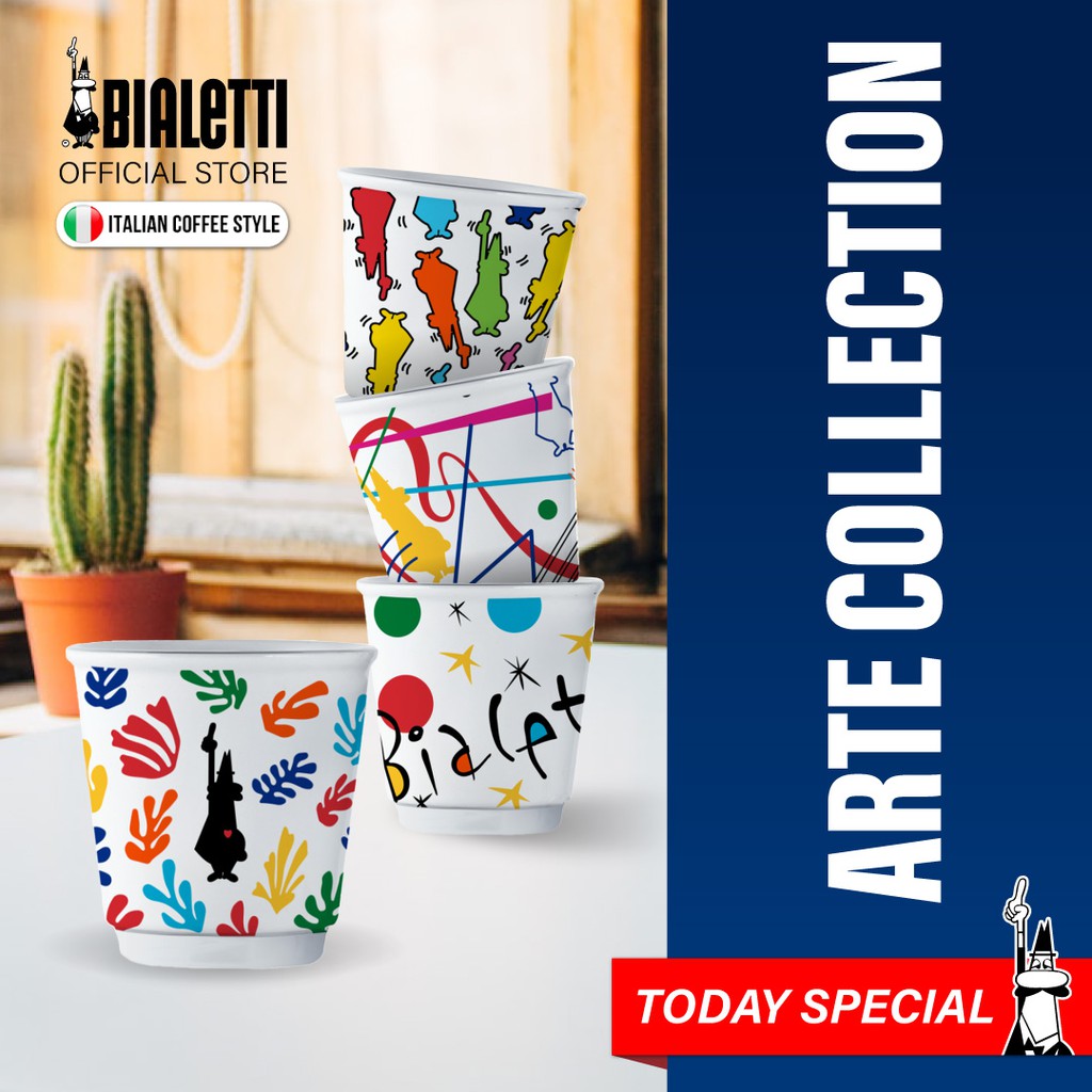 Bialetti Arte Collection Bicchierini Set 4 Espresso Cups coffee cup