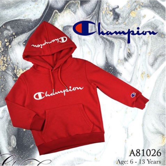 red champion pullover hoodie