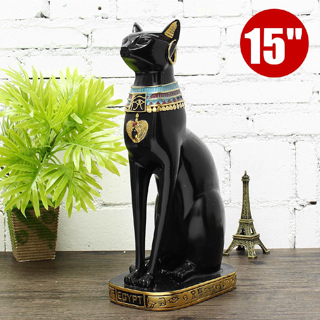 New Egyptian Style Bast Cat Decorative Figurine 20 Cm High Pharaoh