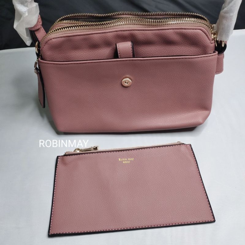Taiwan Authentic Robinmay Crossbody Faux Leather Bag Pink Shopee Malaysia