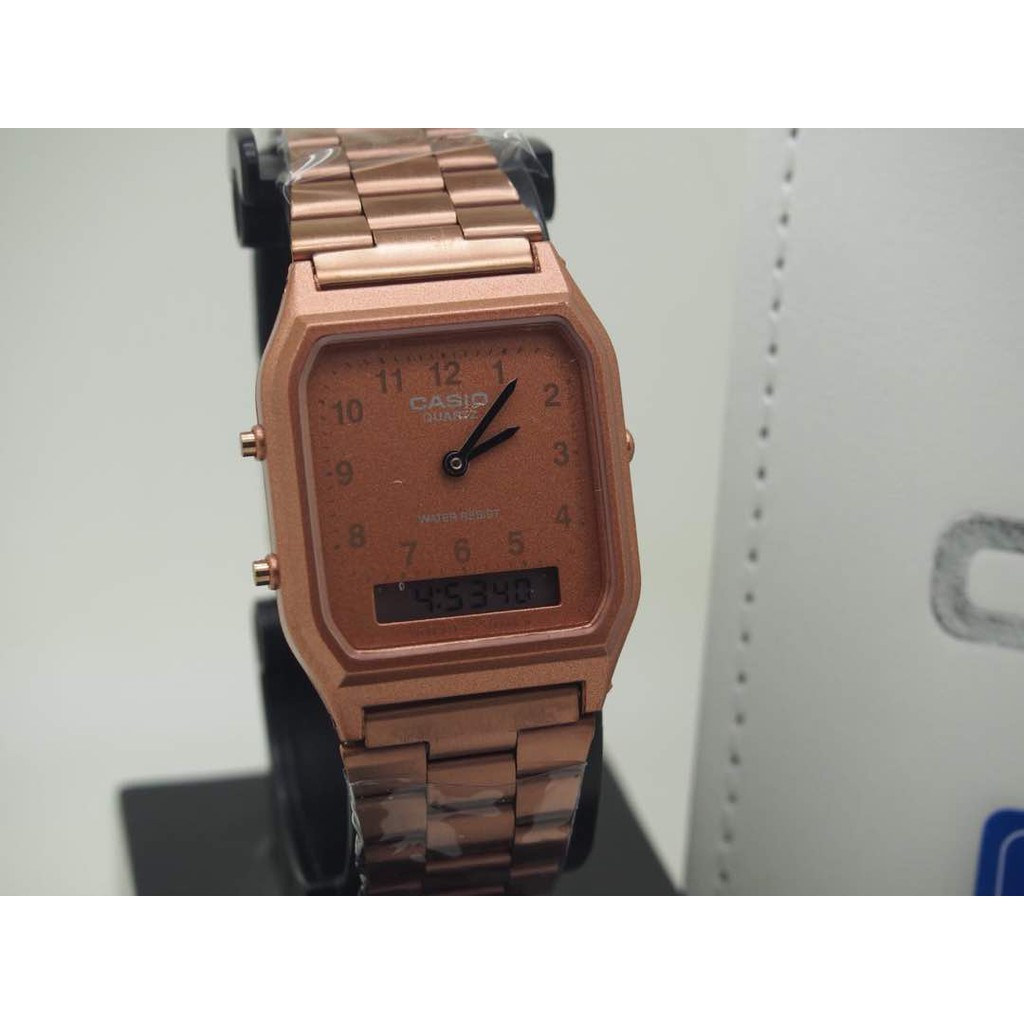 casio aq 230 rose gold