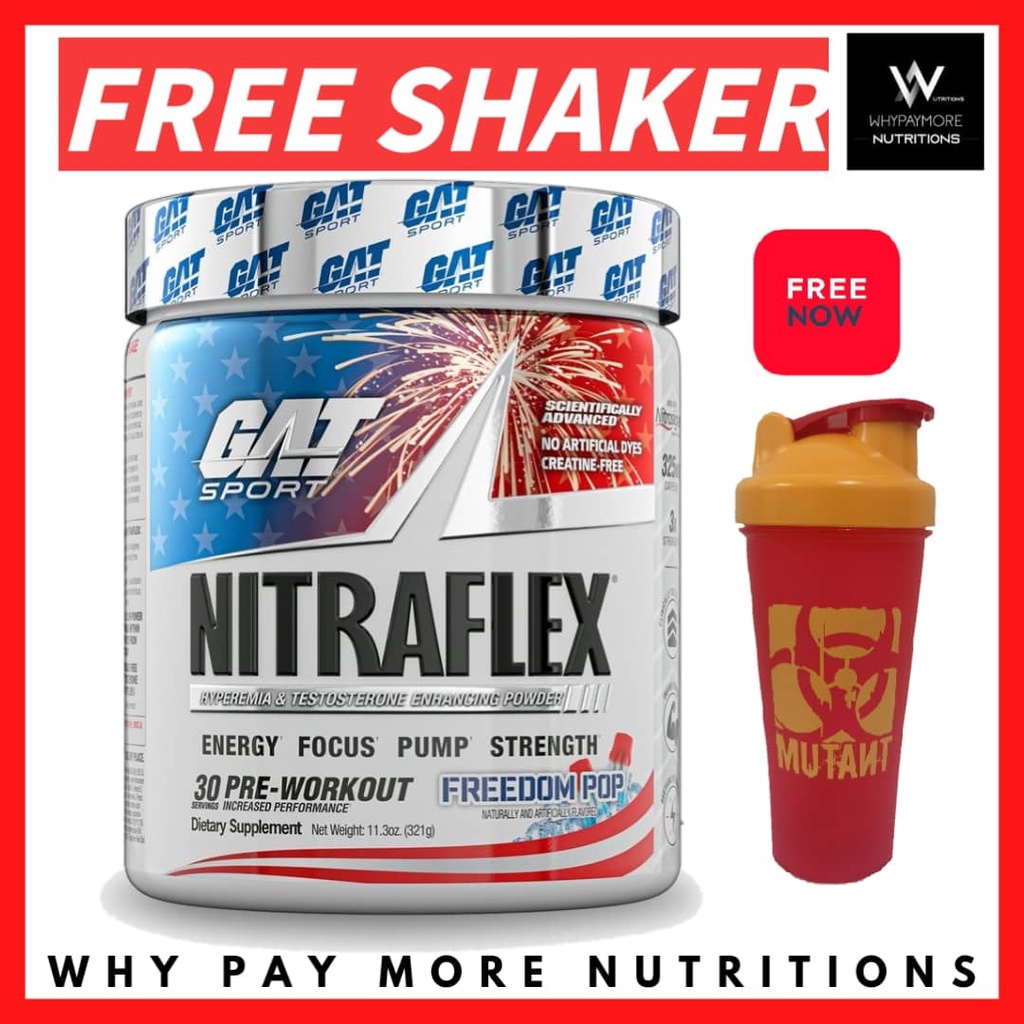 Gat Sport NitraFlex 30 Serving (Free Shaker) Pre Workout, Energy