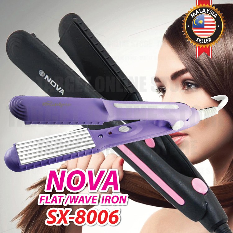 Nova SX 8006 Hair Iron Flat/Wave Plate Swivel Cord Beauty Care  Styler/Pelurus Rambut | Shopee Malaysia