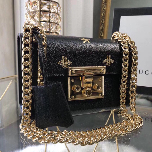 padlock bee star small shoulder bag