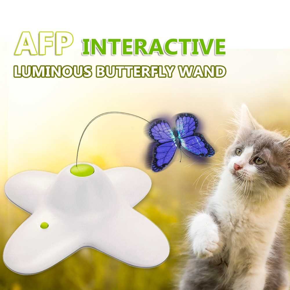 butterfly cat toy wand