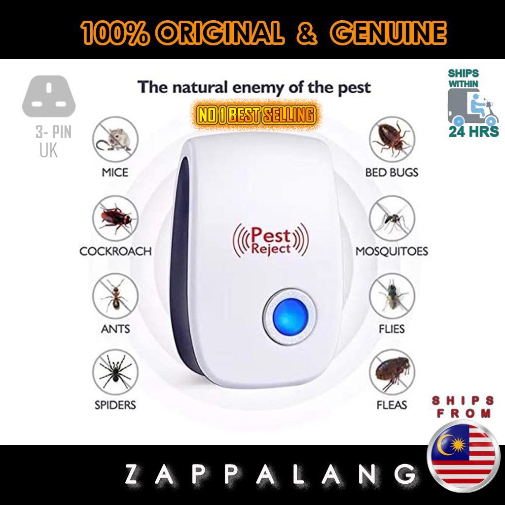 Pest Reject Ultrasonic Repeller Anti Mosquito Repellent Mouse Pest Control Rejector (UK/EU Plug)