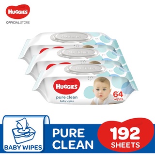 Image of Huggies Baby Wipes Pure Clean Wet Tissue (64's x 3 Pack)