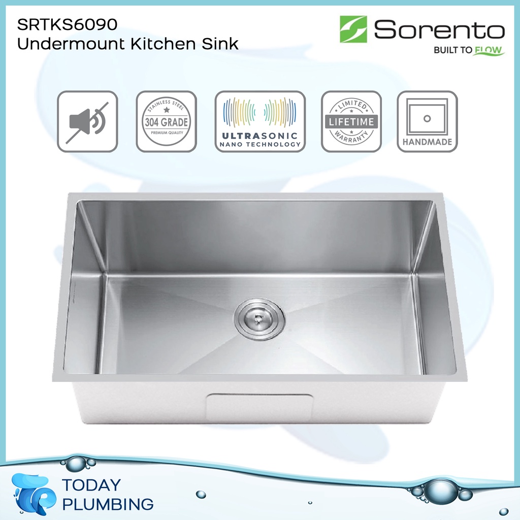 Sorento SRTKS6090 Single Bowl Undermount Nano Stainless Steel 304 ...