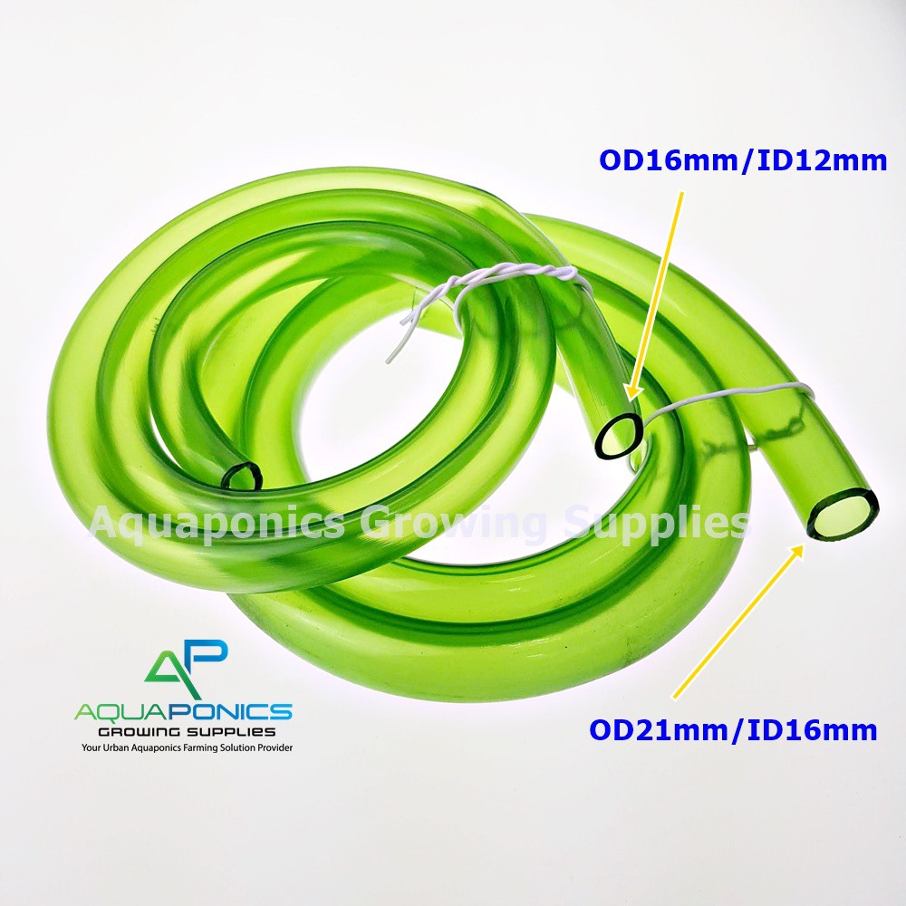 Aquarium Water Hose 21/16mm 16/12mm 1 meter long Green Multipurpose