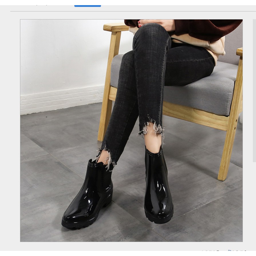 Womens Fashion Elastic Slip On Short Rain Boots