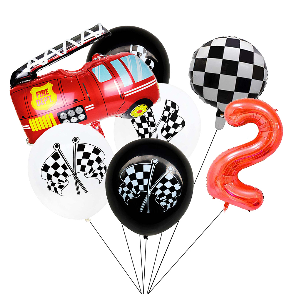 Durable Premium Racing Car Birthday Party Balloons Race Theme Banners Cake Toppers Supplies Decoration Baby Happy Par - Image 2
