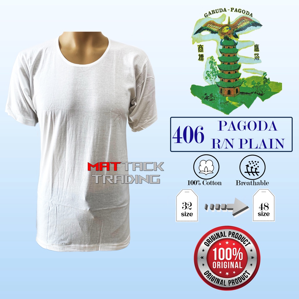 RESTOCK ORIGINAL GARUDA PAGODA ROUND NECK T-SHIRT | GARUDA PAGODA BAJU DALAM LELAKI [406]