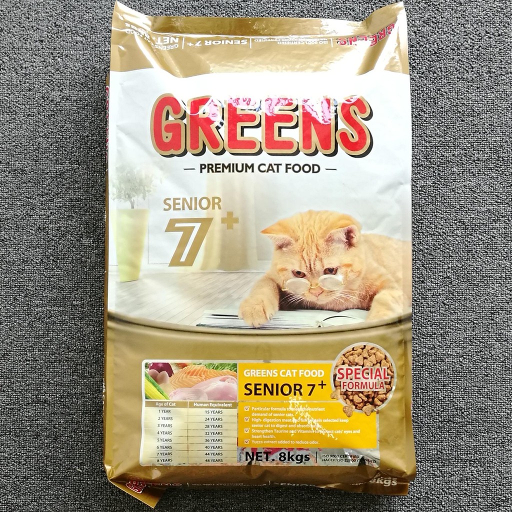 Green Senior 7+ Premium Adult Cat Food 8kg