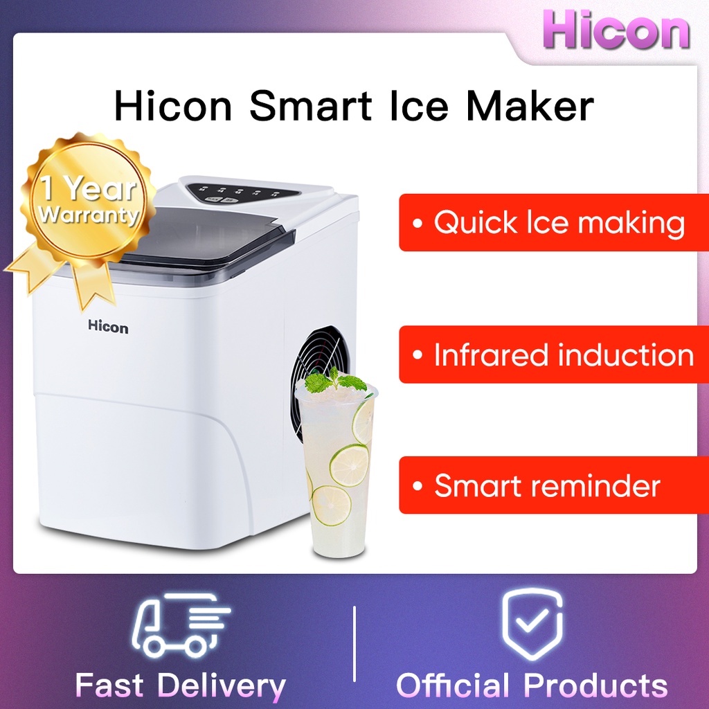 【Global】Hicon Ice Maker Machine 16AL 26YB 16AT 16C 16M Mini Home Electric Ice Maker Automatic 15kg-24H Ice Cube Maker