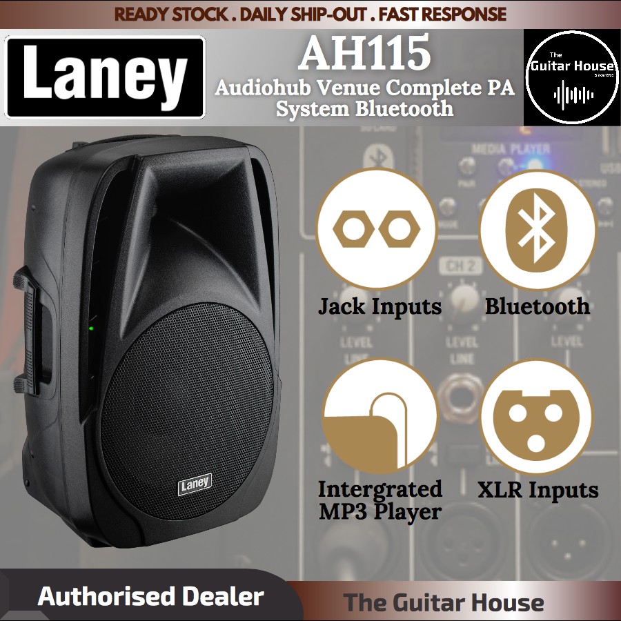 Laney AH115 Audiohub Venue Complete PA System Bluetooth (AH-115) (3 Channel) (800 Watt)