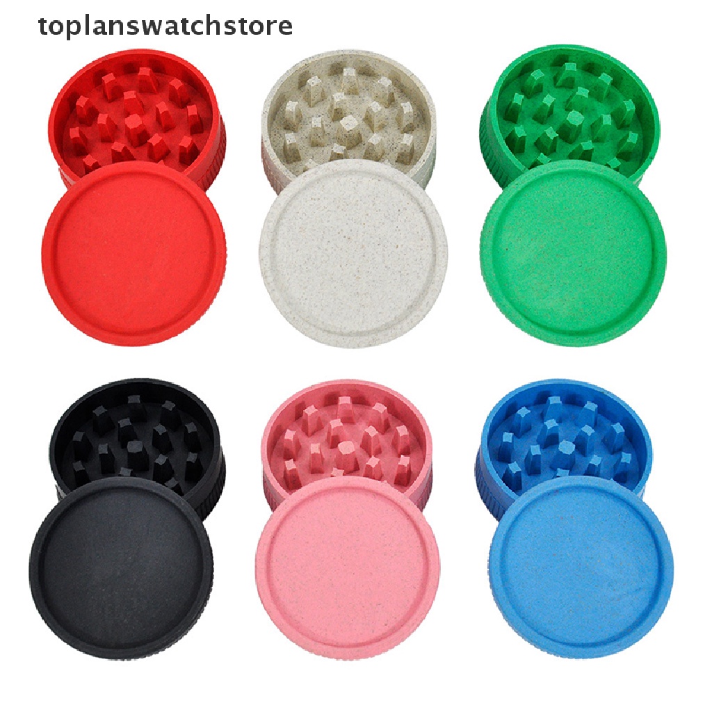 toplans 56mm Two Layer Plastic Acrylic Biodegradable Herb Grinder Hemp Tobacco Grinder watchstore