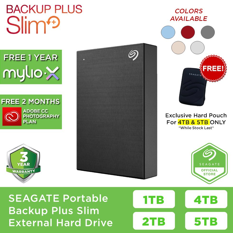 Seagate Backup Plus Slim Usb 3 0 Portable Drive External Hard Drive Hdd Hard Disk Shopee Malaysia