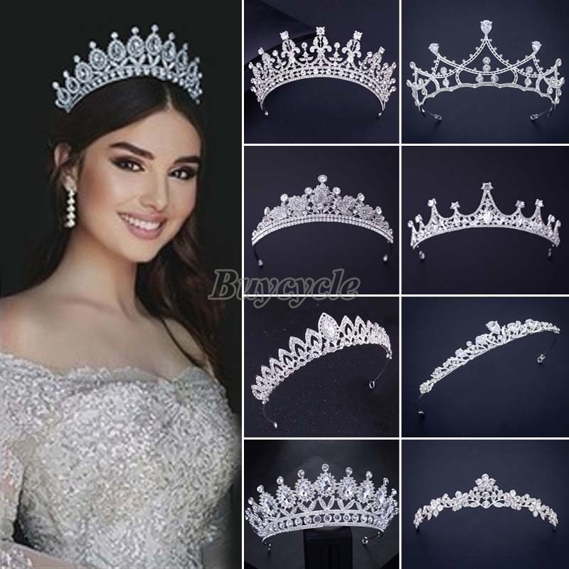 Princess Bridal Crown Crystal Tiara Headwear for Wedding/Pageant/Birthday/Photography