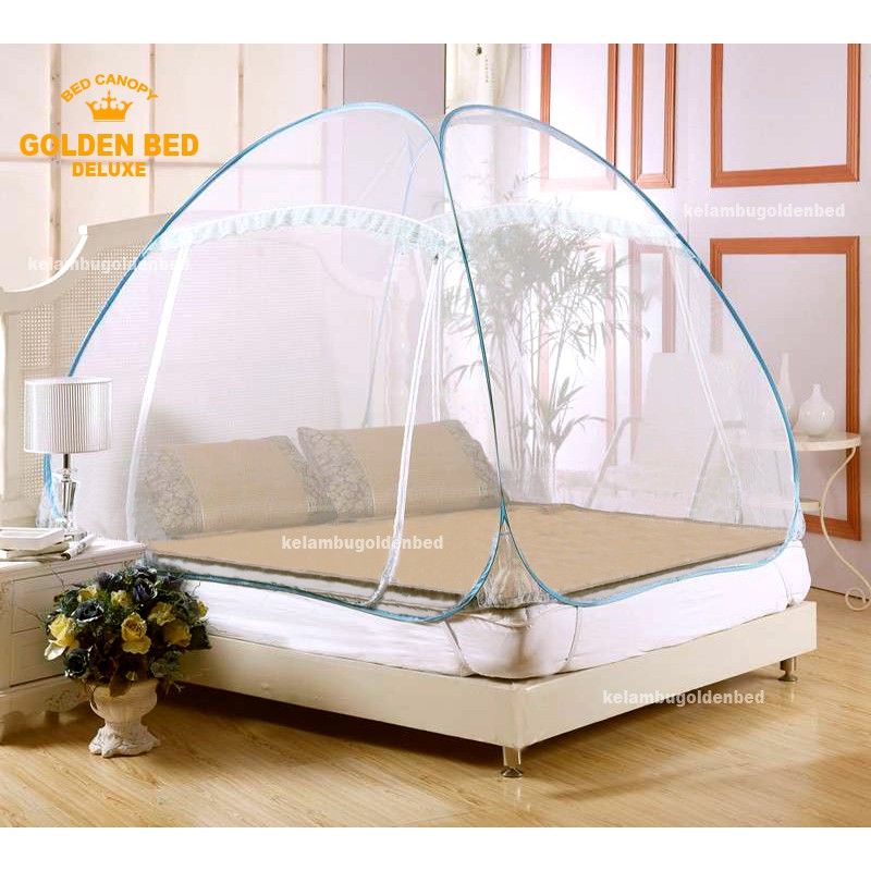 Mosquito Net 160x200 Golden Bed Deluxe Mosquito Net Tent | Shopee Malaysia