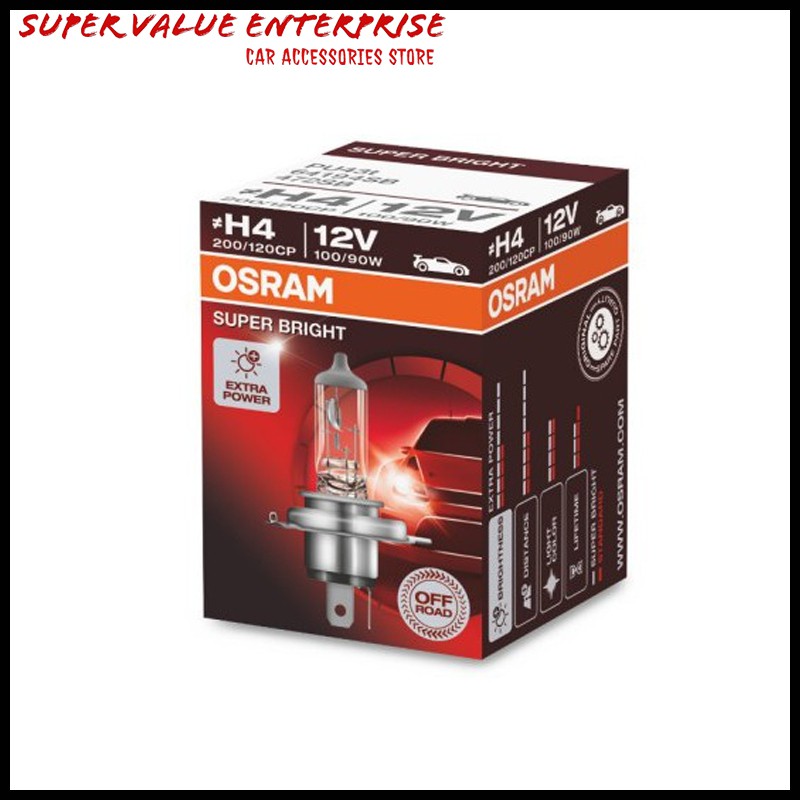 Osram H4 Original 12V 100/90W Super Bright Light Bulb Headlight Bulb ...
