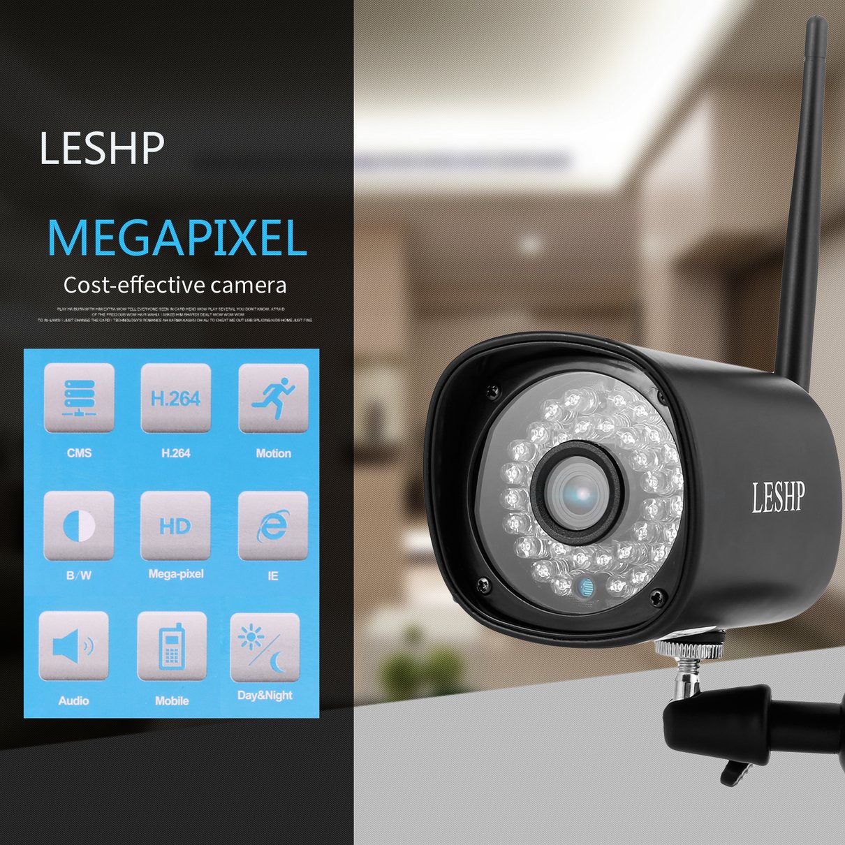 Housewarehome Leshp Hw21 1080p 2 0 Megapixel 36pcs Ir Led With Wifi Color Ccd Ip Camera Shopee Malaysia