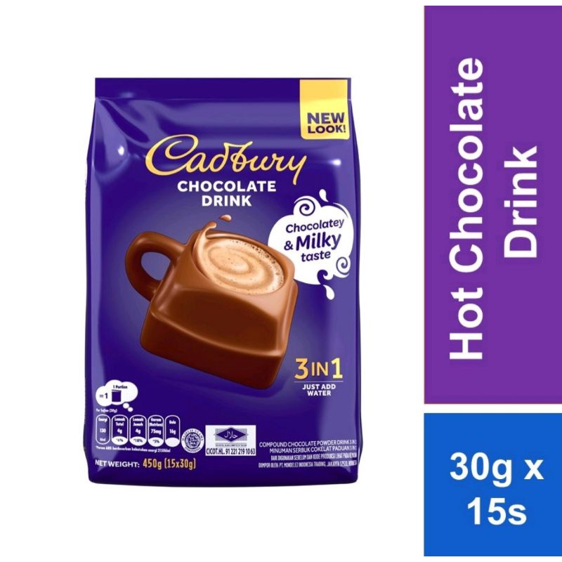 Cadbury Hot Chocolate Drink 3 IN 1 (15 sachets* 30g ) Shopee Malaysia