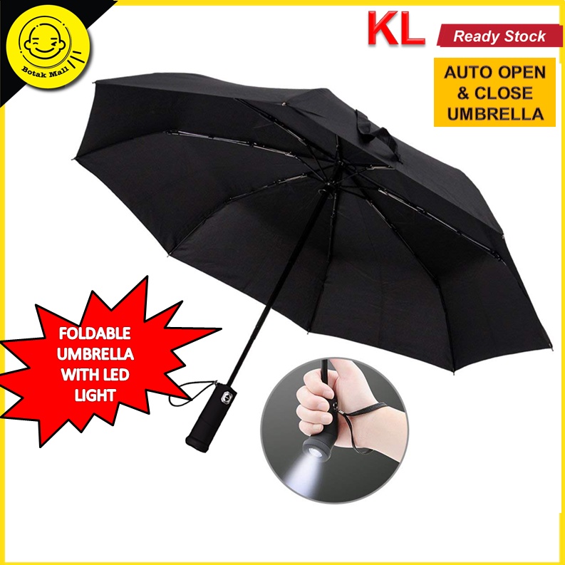 Umbrella 21inch TorchLight, Portable Travel Umbrella Auto Open & Close ...