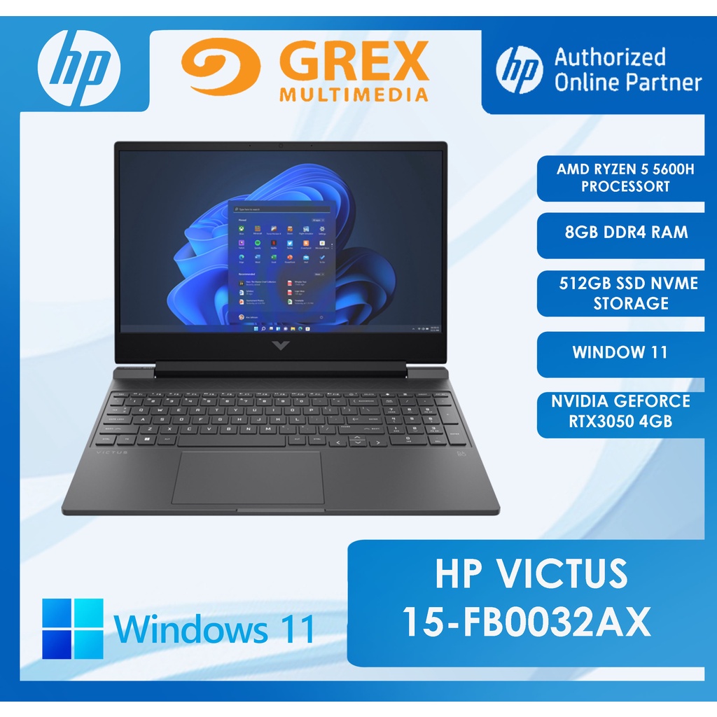 HP VICTUS 15FB0032AX GAMING LAPTOP (RYZEN 5 5600H,8GB,512GB SSD,15.6