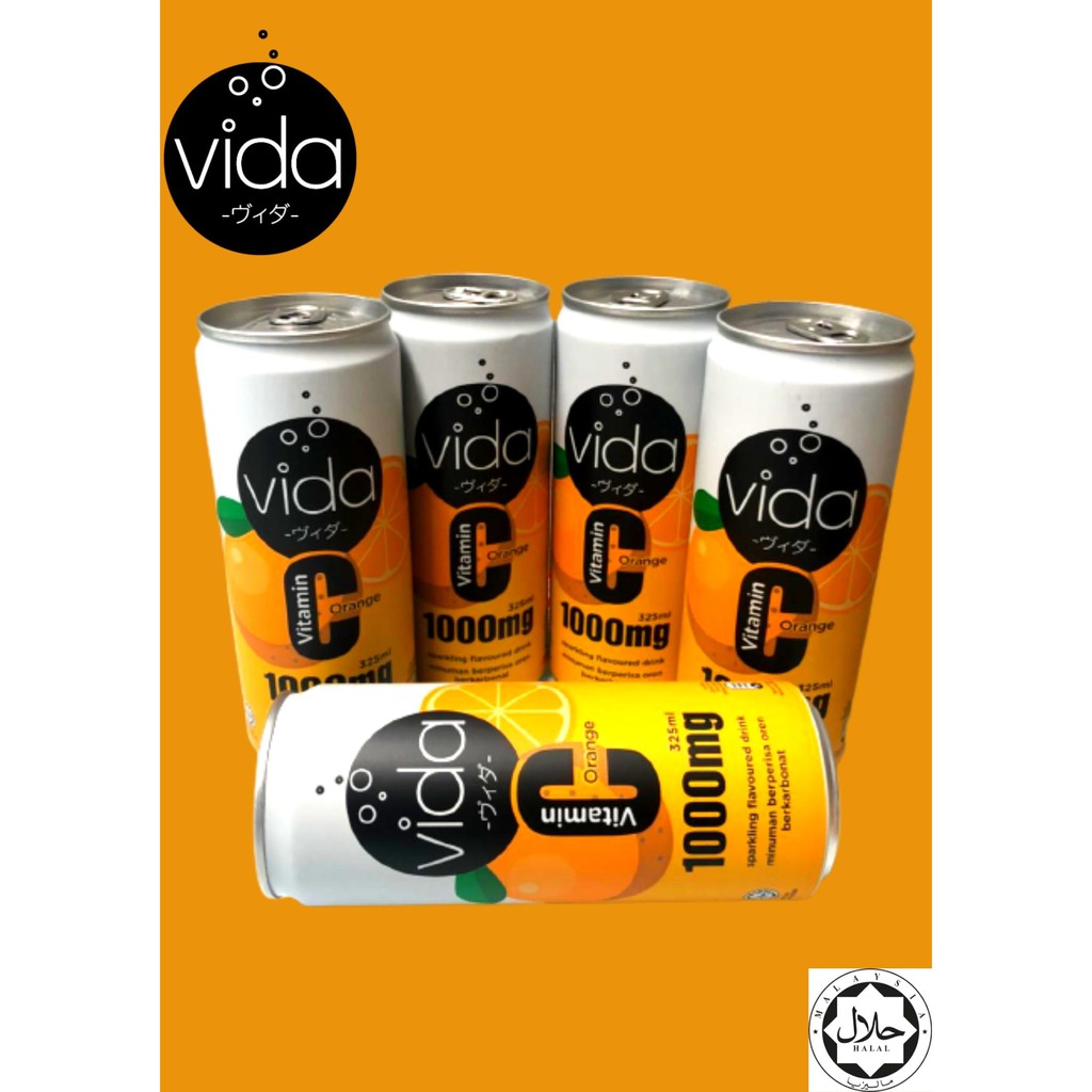 Vida Vitamin C Sparkling Drink 325ML-5 TIN | Shopee Malaysia