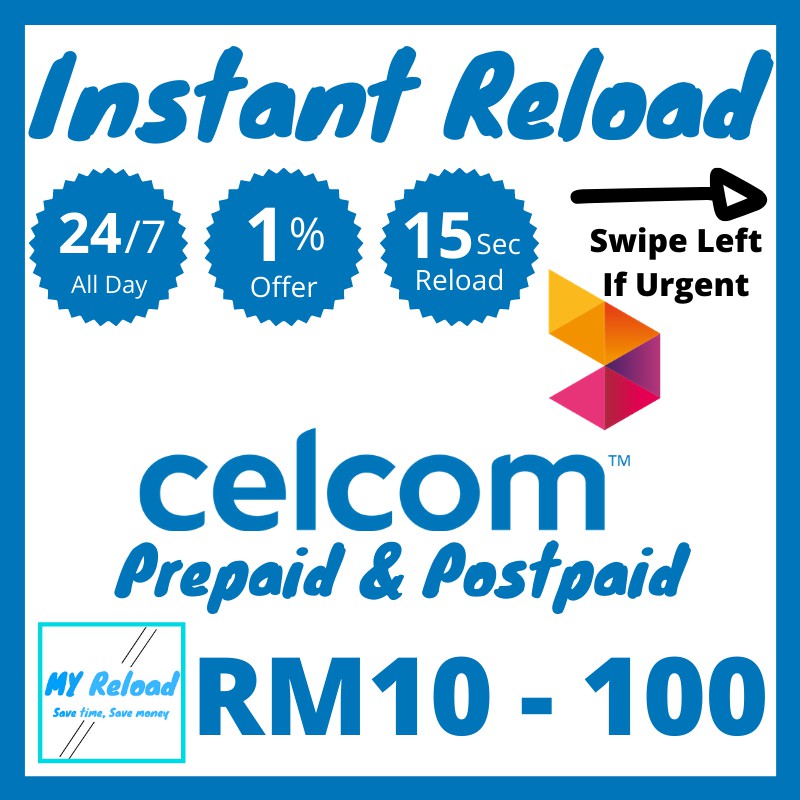 Buy Instant Reload For Celcom Prepaid Postpaid With Discount Automatic Reload In 15 Sec Seetracker Malaysia