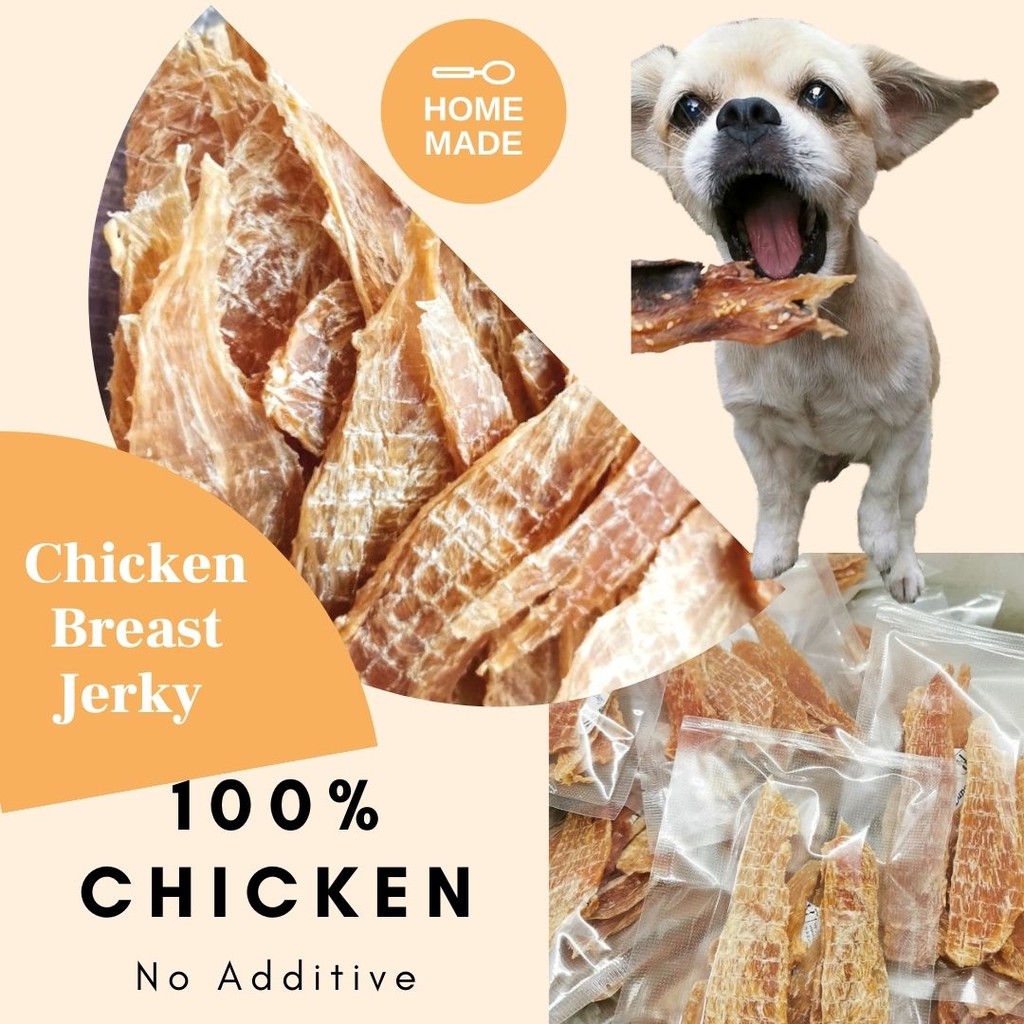 Homemade Dog Treats Trial 100g Chicken Jerky Dehydrated Low Fat Chicekn Jerky Gluten Free Treats Shopee Malaysia