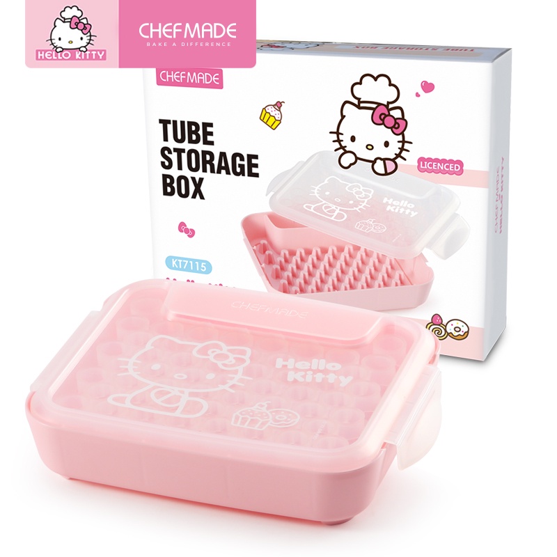 CHEFMADE Hello Kitty Cake Decorating Nozzle Tips Icing Piping Storage Box Piping Tip Storage Box