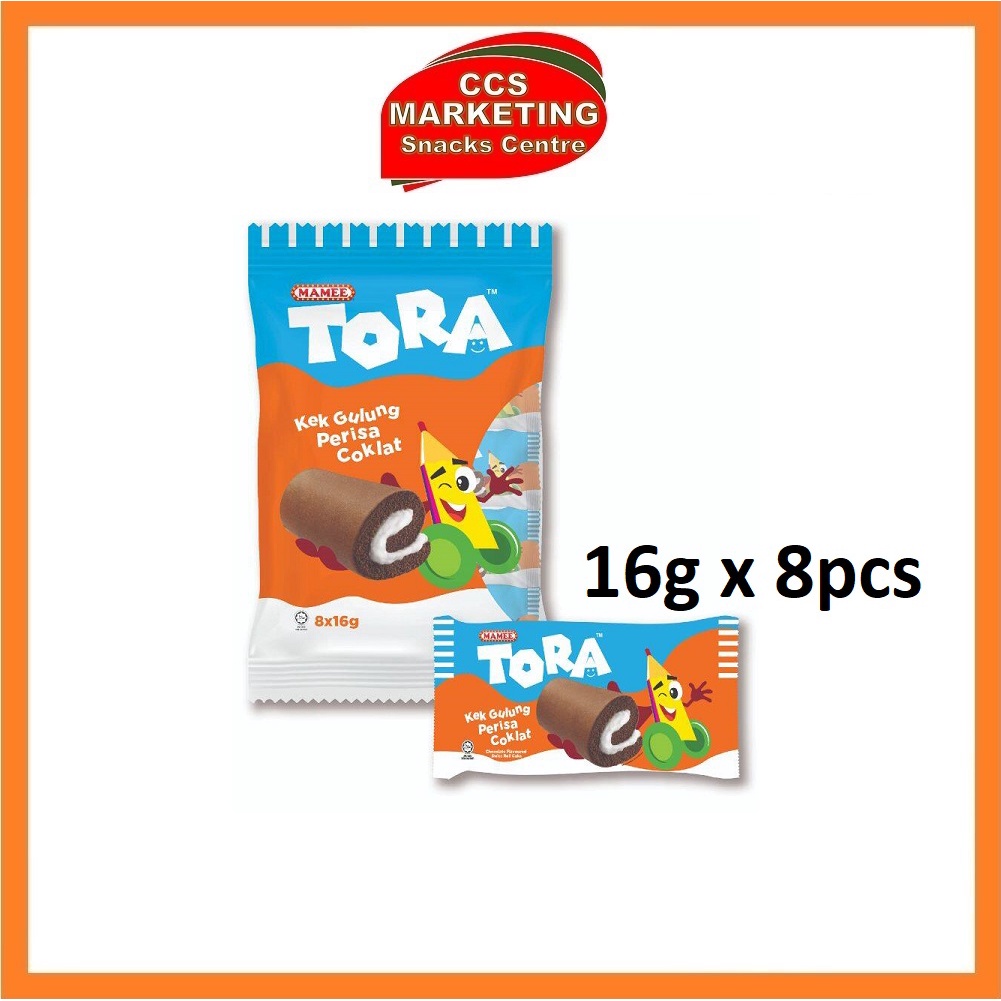 ccs-mamee-tora-swiss-roll-chocolate-16g-x-8pcs-shopee-malaysia