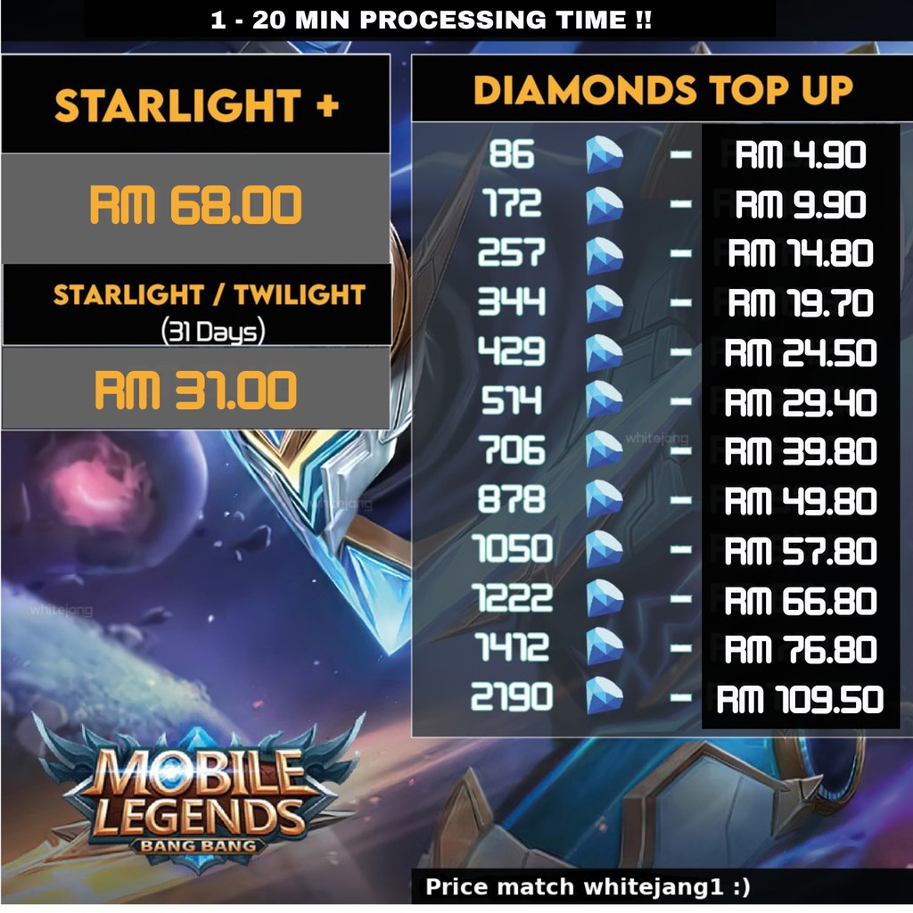 Dikurangkan Kepada Rm9 Apabila Membeli Mobile Legends Diamond