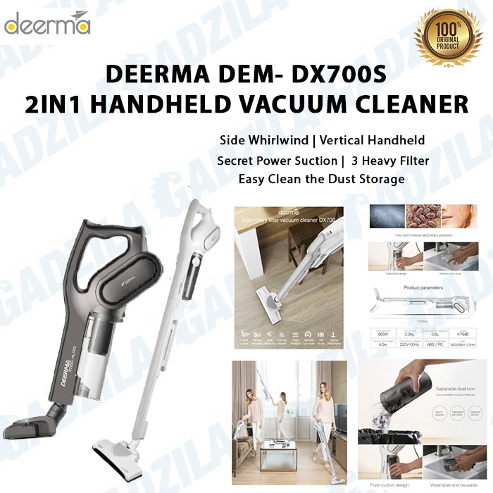 Deerma Dx700 Dx700s 2in1 Handheld Rotary Vacuum Cleaner Dust Sucher Shopee Malaysia