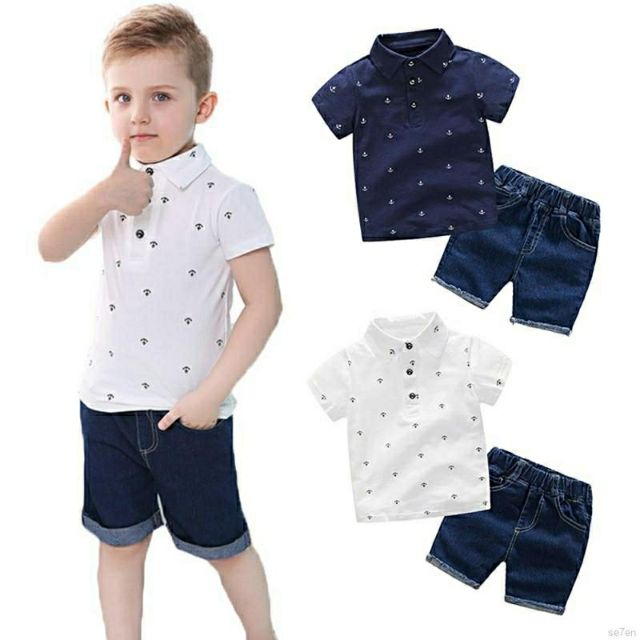 Set Baju Dan Seluar Budak Lelaki Tshirt Kemeja Lengan Pendek 2 8 Tahun Shopee Malaysia