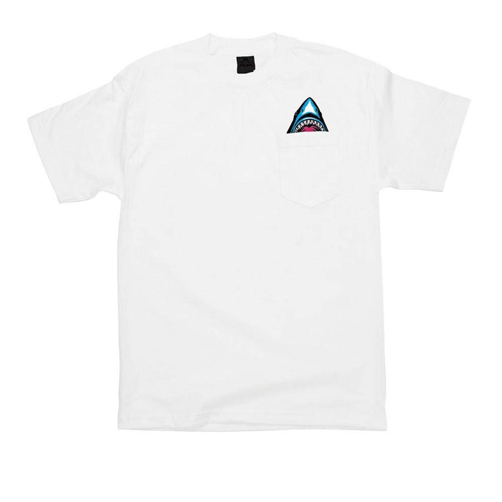 White Santa Cruz Skateboards Biter Pocket T-Shirt