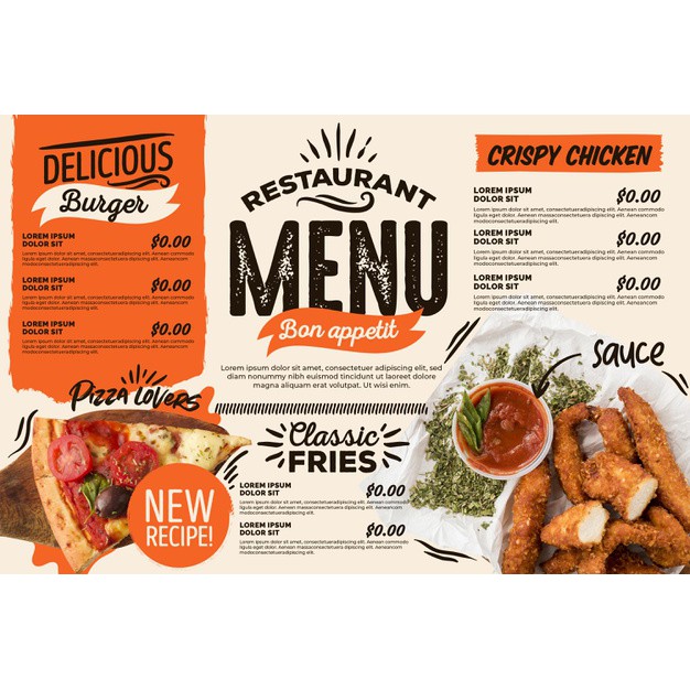 Menu Design | Custom Restaurant Menu | Request Menu Design | Kedai Menu ...
