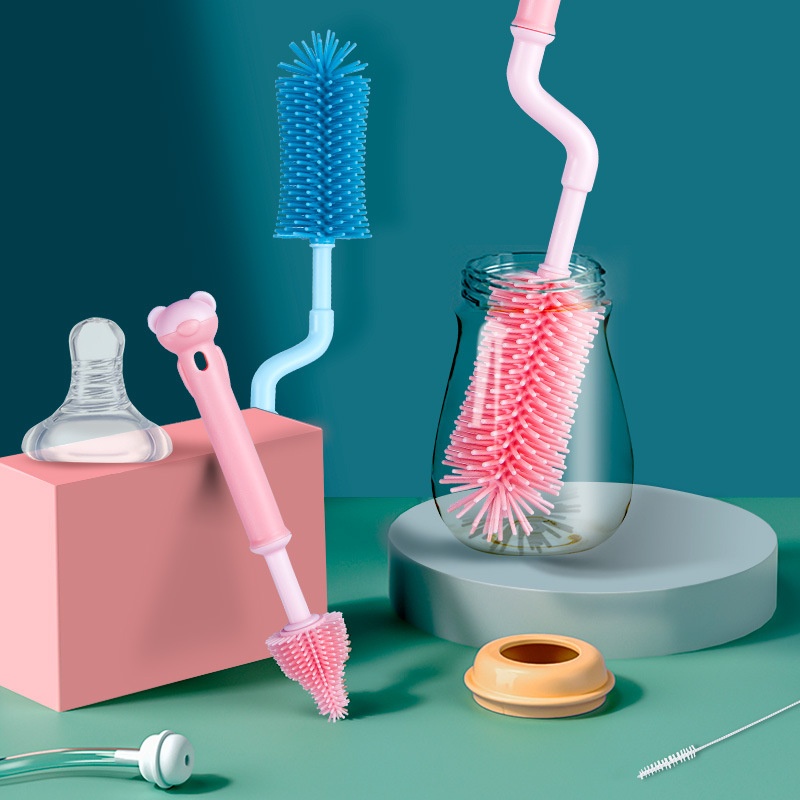 Baby Bottle Cleaner Milk bottle Brushes Cleaning Silicone Brush 360