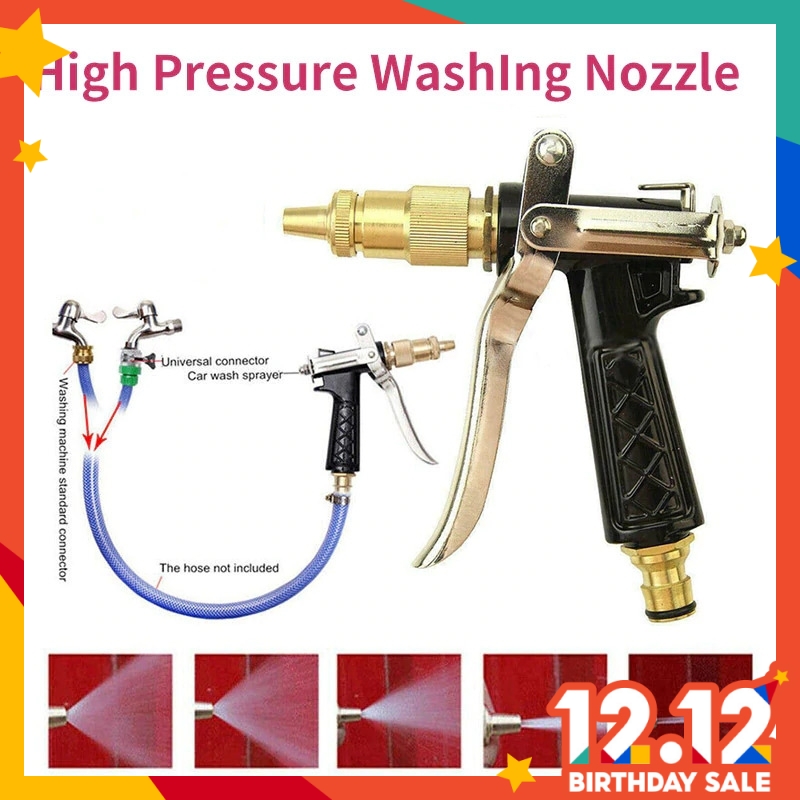 High Pressure Water Gun Sprayer Car Wash Water Spray Gun Brass Garden