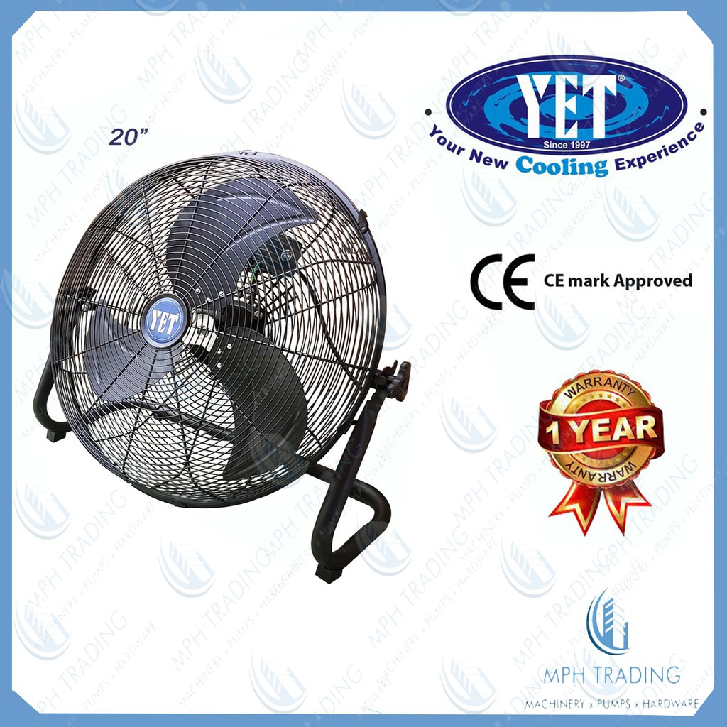 YET FE20 Heavy Duty 20'' 20 Inch Powerful Industrial Floor Fan 6000m3h