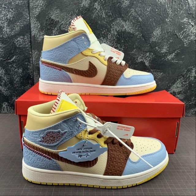 Nike Air Jordan 1 Mid Fearless X Maison Chateau Rouge Premium Ua Shopee Malaysia