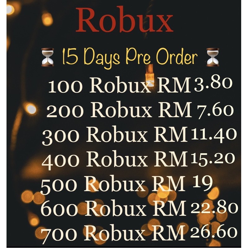 shopee robux murah roblox pre days order malaysia